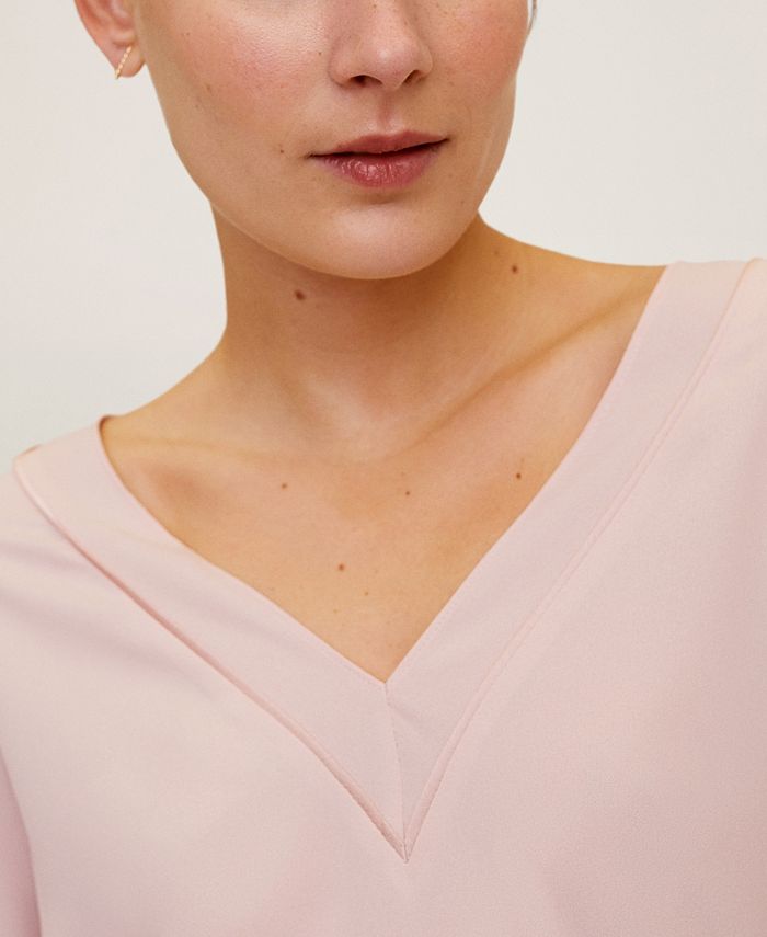 Crushed 3/4 Sleeve Mango V-Neck main image 1