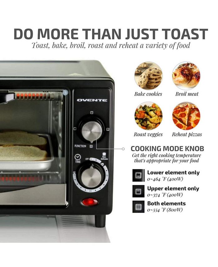OVENTE Countertop 4 Slice Toaster Oven with Removable Baking Tray Macy's