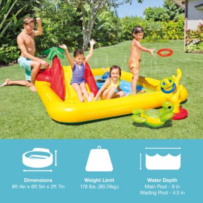100"x77" Inflatable Ocean Play Center Backyard Toddler Kiddie Pool & Games