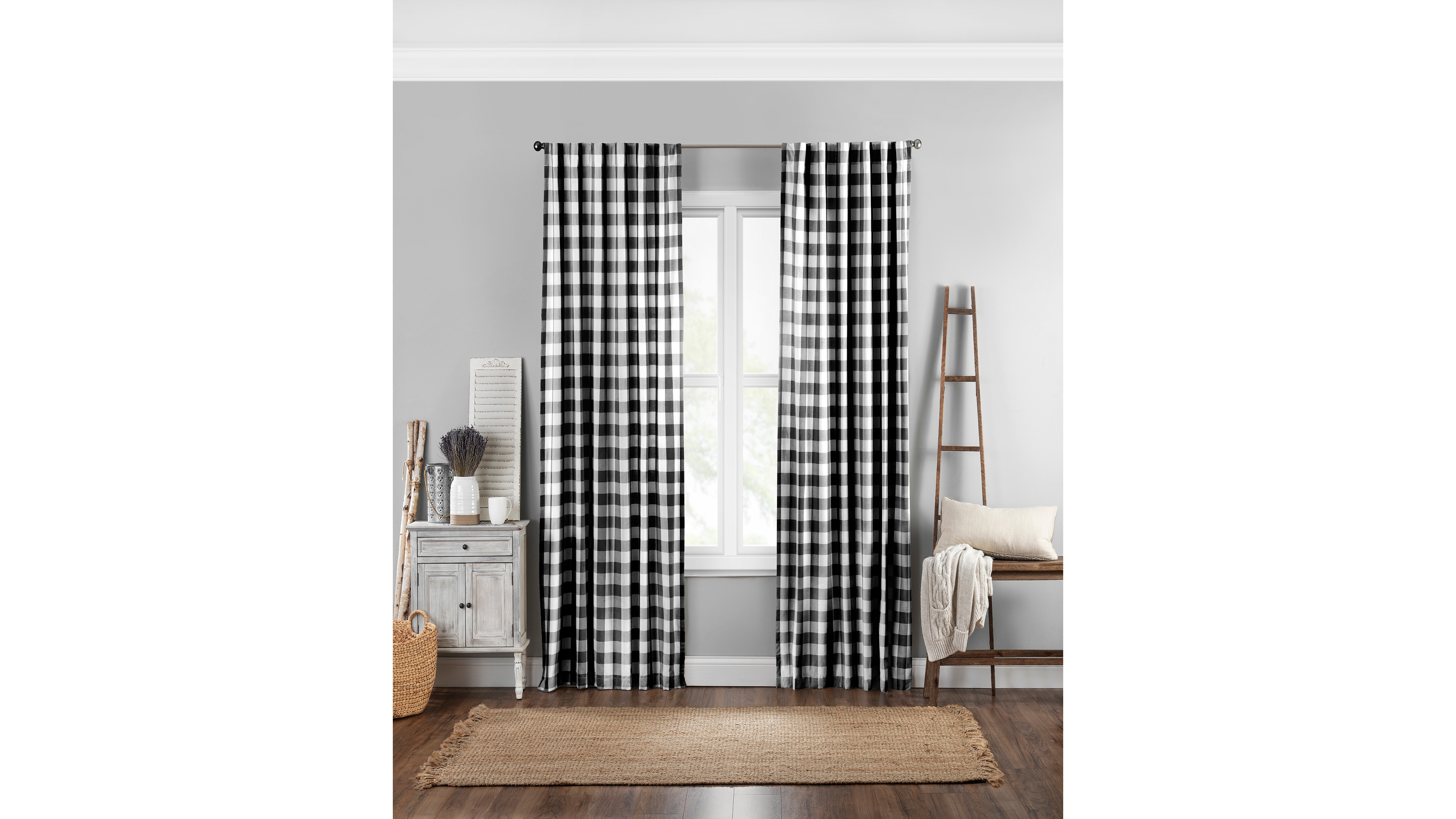 Elrene Home Fashions Farmhouse Buffalo Check Window Curtain