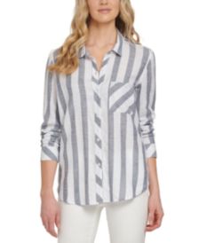 Striped Button-Up Blouse