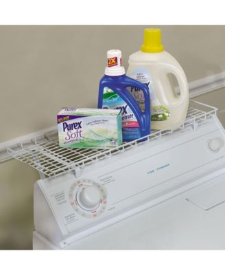 Rear Display Over-The-Washer Storage Shelf to Organize and Store Laundry Room Supplies, White