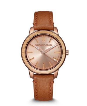 image of Original Grain Women-s Beige Genuine Leather Strap Watch 36mm