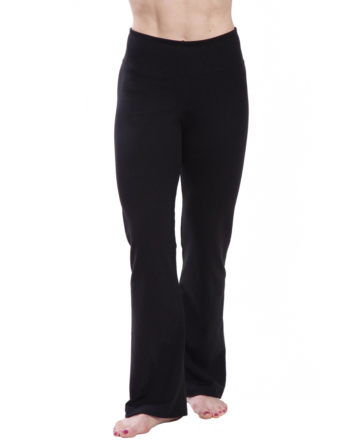 Women's High Waist Comfortable Bootleg Yoga Pants - Black