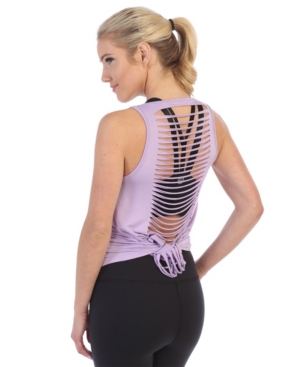 AMERICAN FITNESS COUTURE GET SHREDDED LASER CUT OPEN BACK TANK