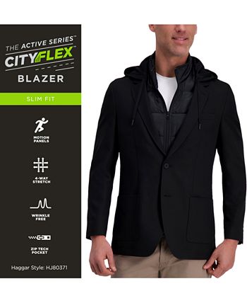 Haggar men's in motion top travel stretch tailored fit blazer