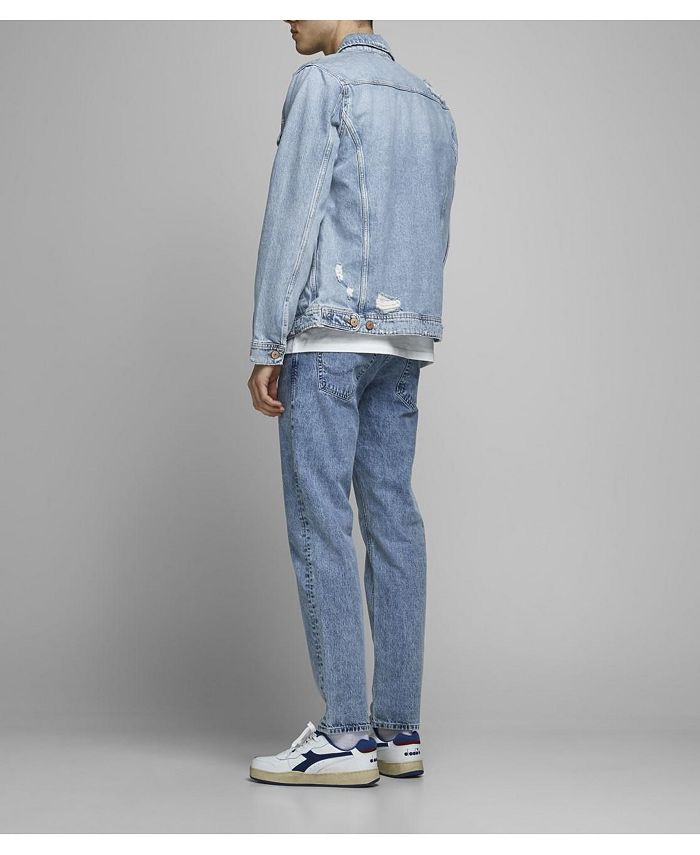 Jack & Jones Men's Distressed Denim Trucker Jacket Macy's