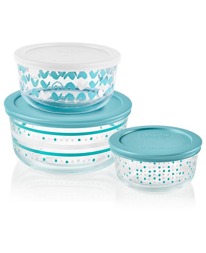 pyrex decorated food storage set