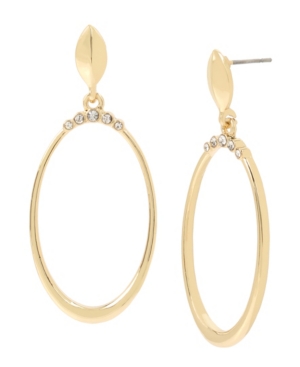 image of Jessica Simpson Stone Crown Gypsy Hoop Earrings, 2