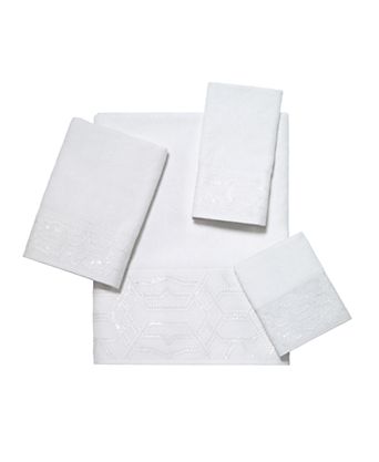 Serafina Geometric Embroidered Cotton Bath Towels