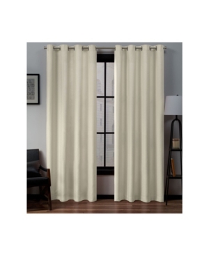 Exclusive Home Curtains Loha Linen Grommet Top Curtain Panel Pair, 54" X 108" In Ivory