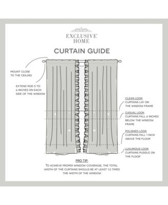 Curtains Jacinta Flippable Side Ruffle Sheer Rod Pocket Curtain Panel Pair, 54" x 96", Set of 2