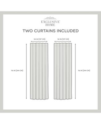 Curtains Marabel Lined Blackout Hidden Tab Top Curtain Panel Pair, 54" x 96", Set of 2