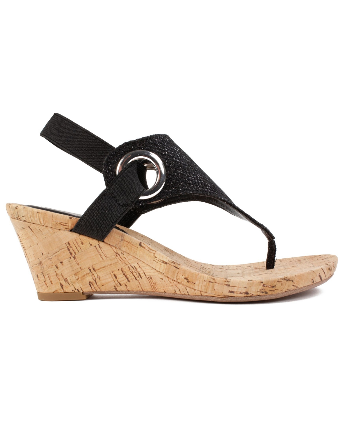 White Mountain Women's Aida Thong Wedge Sandals - Glitter