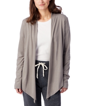 image of Alternative Apparel Rib Sleeve Eco-Jersey Women-s Wrap Cardigan