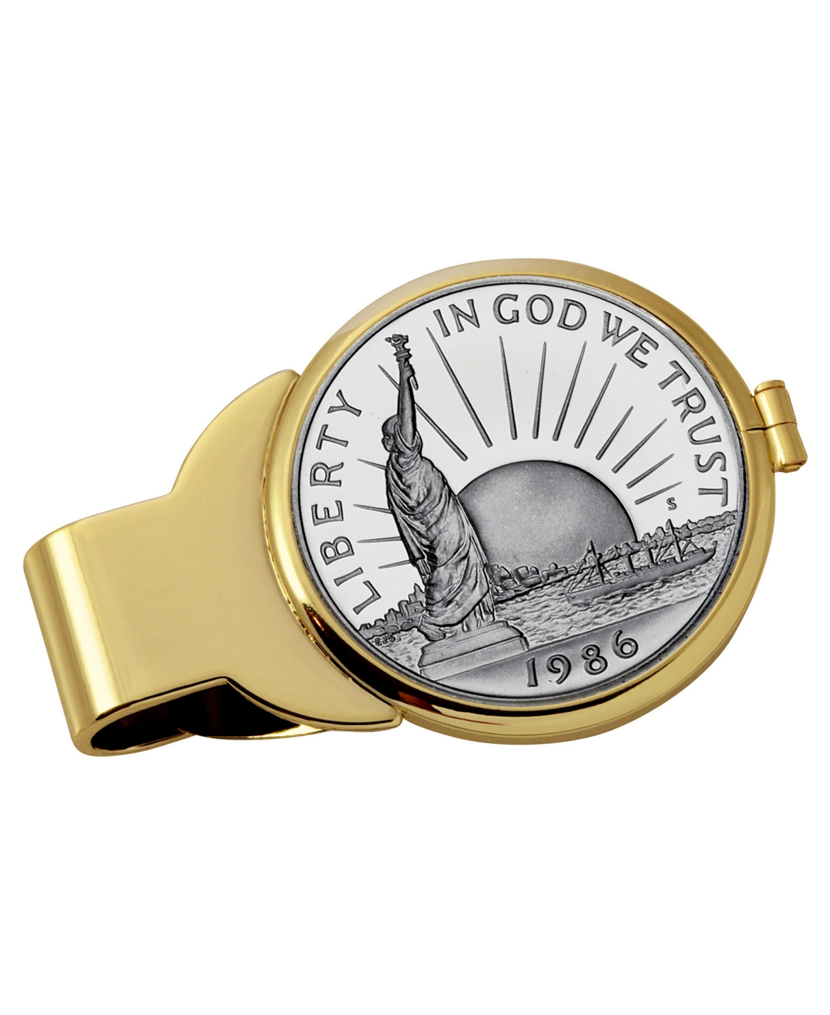 Men's American Coin Treasures Statue of Liberty Commemorative Half Dollar Coin Money Clip - Gold