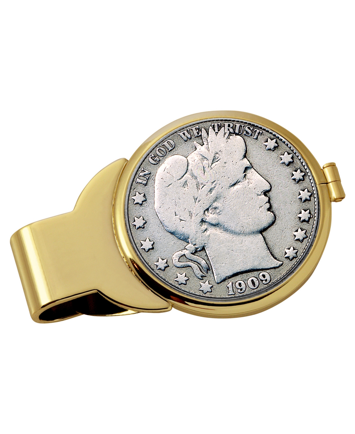 Men's American Coin Treasures Silver Barber Half Dollar Coin Money Clip - Gold