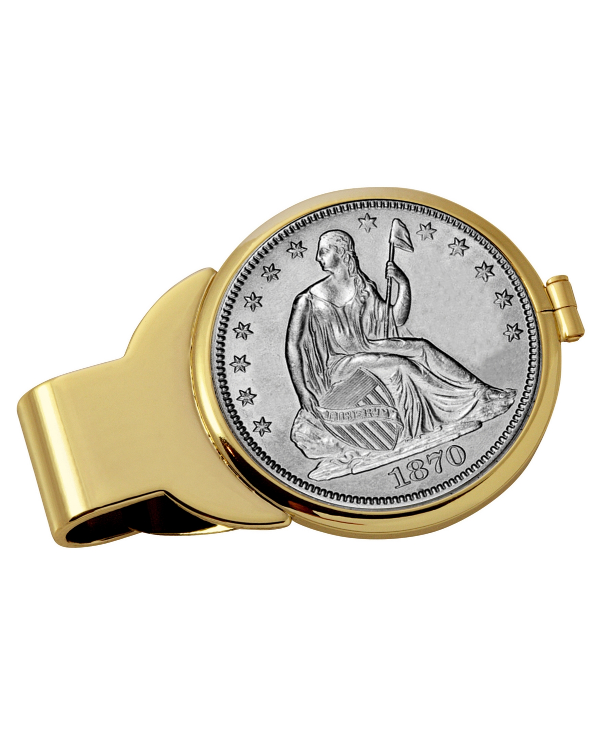 Men's American Coin Treasures Silver Seated Liberty Half Dollar Coin Money Clip - Gold