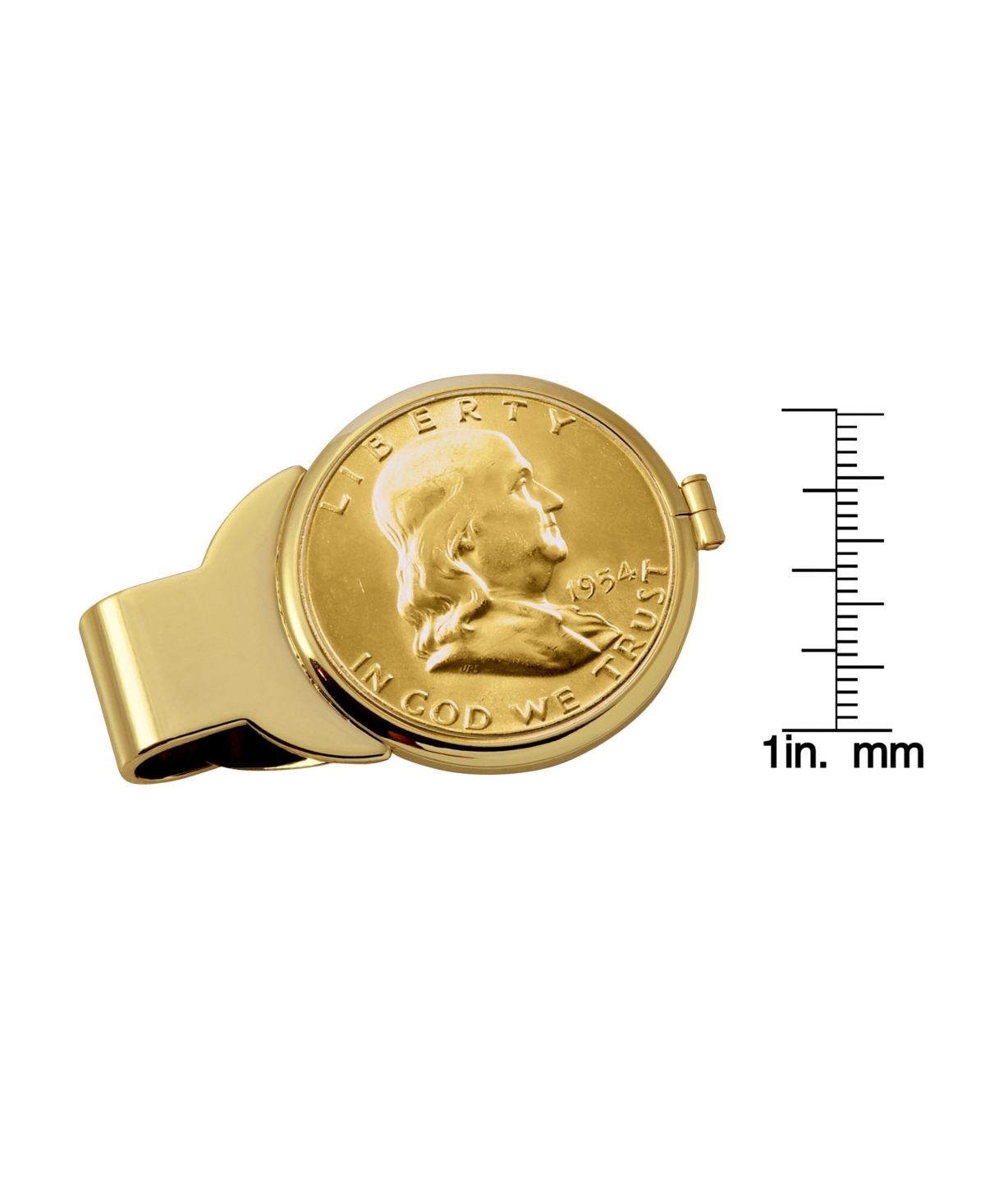 Men's American Coin TreasuresLayered Silver Franklin Half Dollar Coin Money Clip - Gold