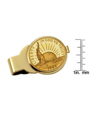 Men's Gold-Layered Statue of Liberty Commemorative Half Dollar Coin Money Clip