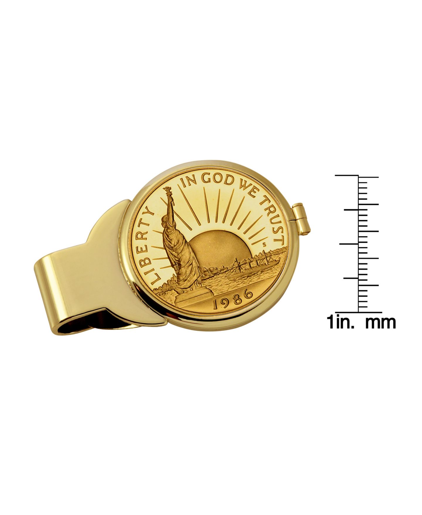 Мужской позолоченный зажим для денег American Coin Treasures, монета Statue of Liberty — фото 3