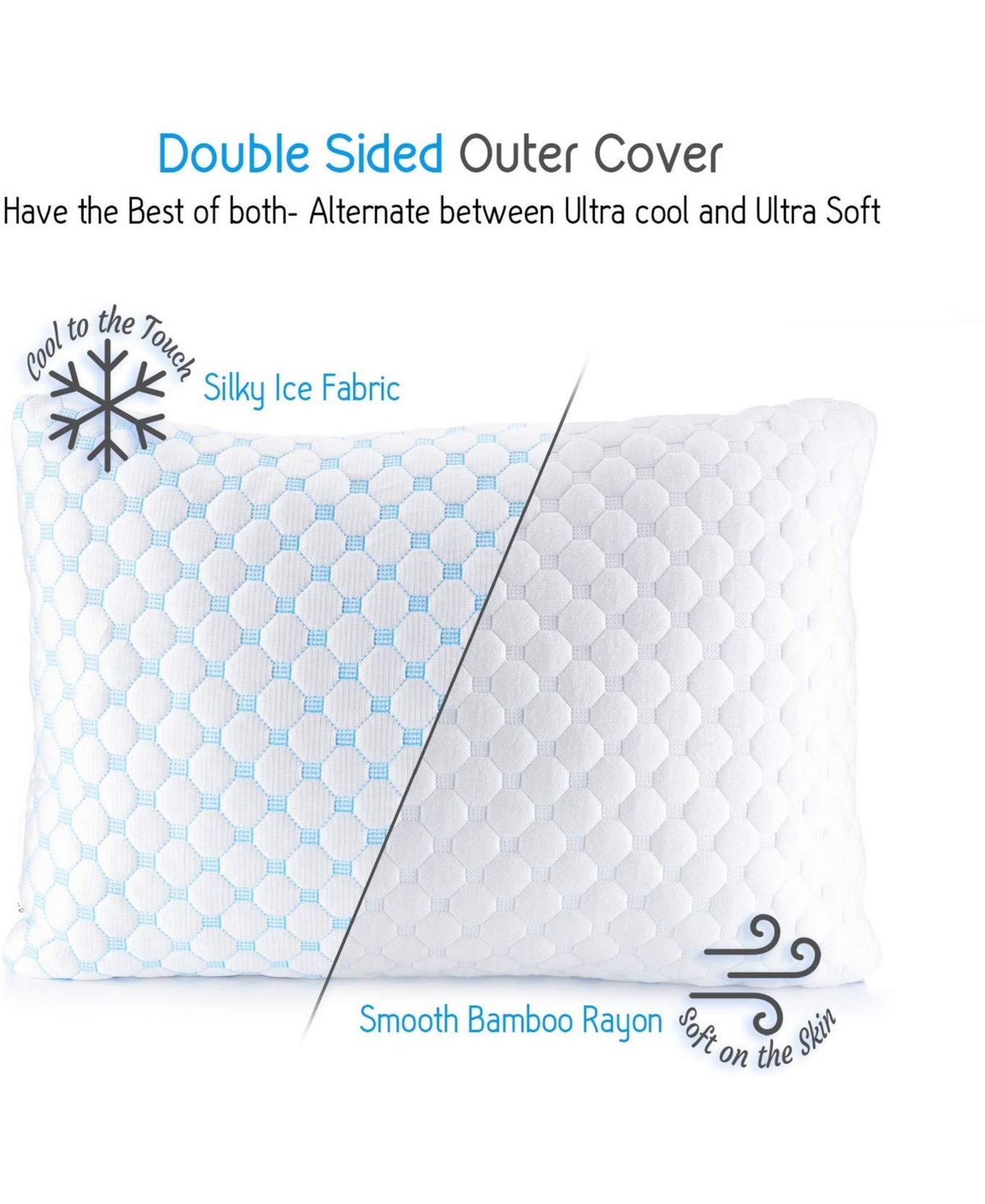 Nestl Heat and Moisture Reducing Ice Silk and Gel Infused Memory Foam 2-Pack Pillow