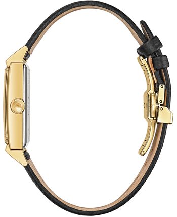 Bulova - Men's My Way Black Leather Strap Watch 29.5 x 47mm