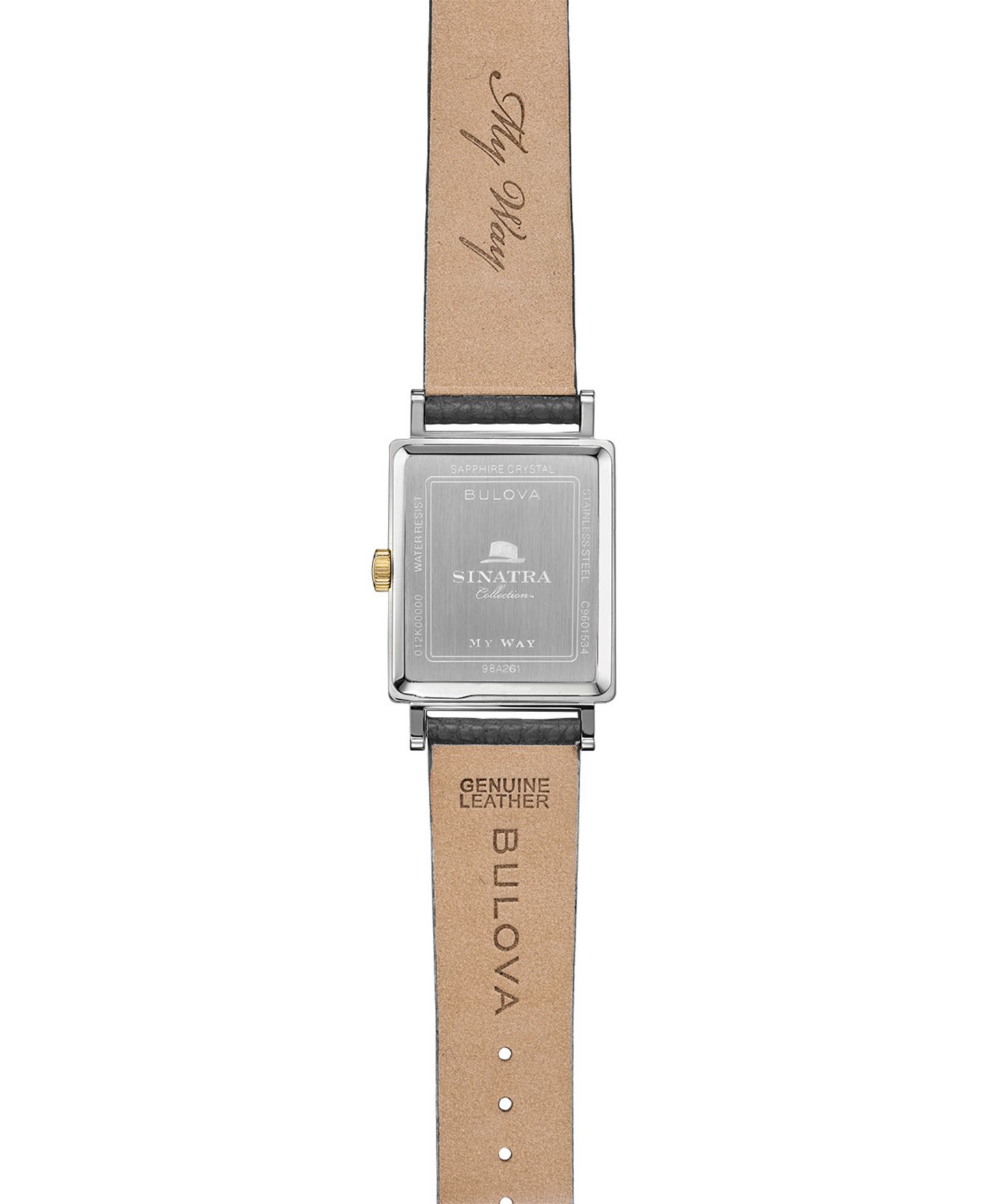 Мужские наручные часы Bulova Frank Sinatra My Way с серым кожаным ремешком, 29.5 x 47 мм — фото 5