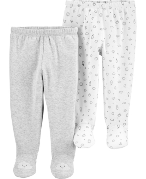 image of Carter-s Baby Boys or Girls 2-Pair Cotton Footed Pants