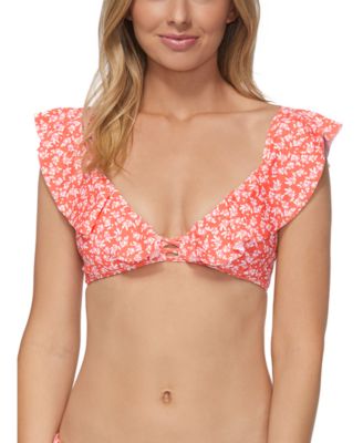 Raisins - Juniors' Swim Club Palisades Printed Ruffled Bikini Top