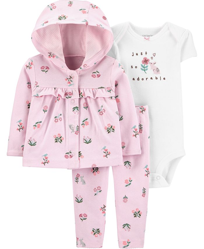 Baby Girl Carter's 3-pc. Flower Bodysuit & Pants Set  Carters baby girl, Baby  girl outfits newborn, Carters baby clothes