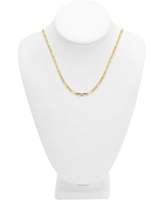 Paper Clip Link 18" Chain Necklace in Silver or Gold Plate