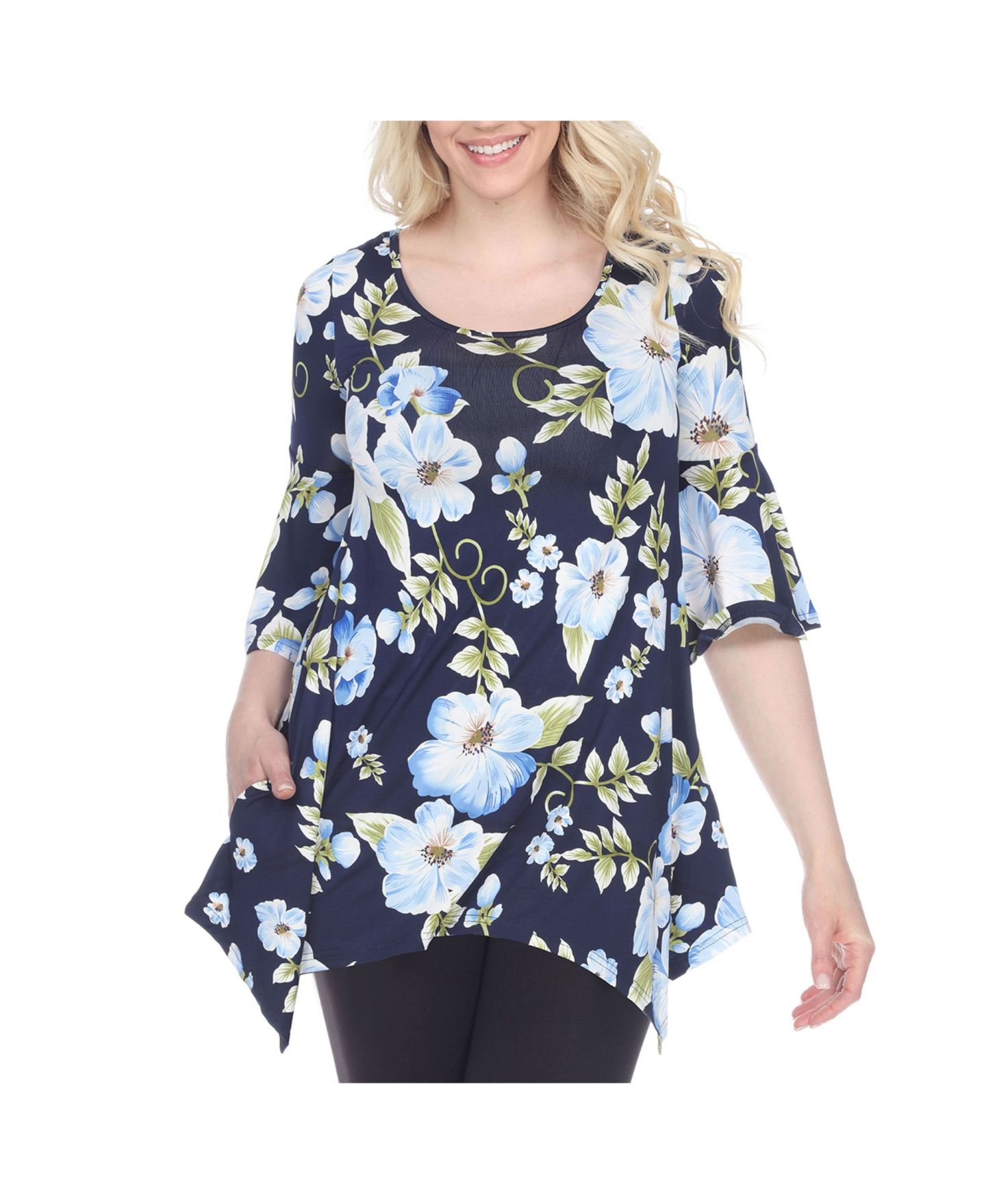 Женский топ White Mark Blanche Tunic Top, цвет: Синий — фото 1