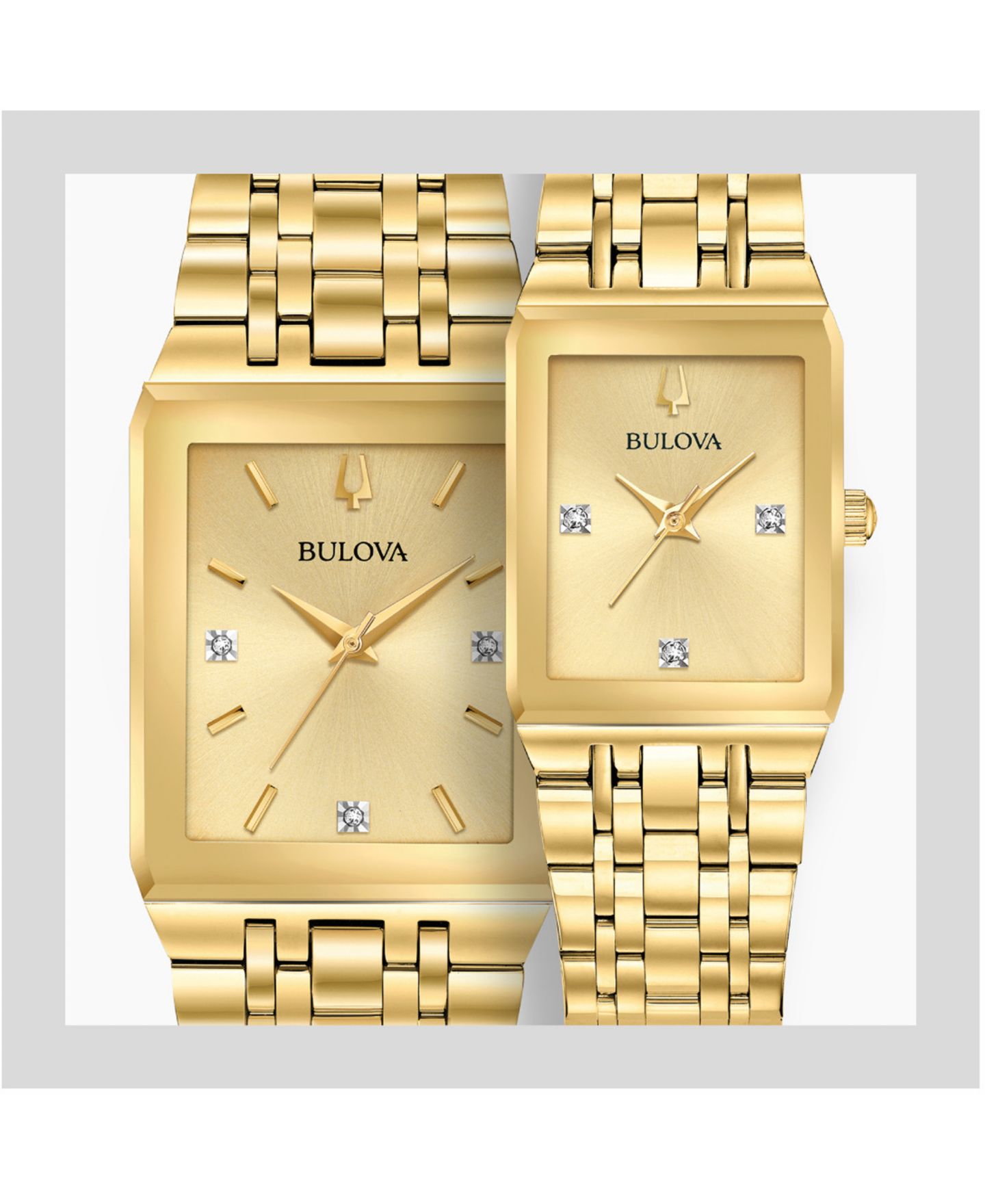 Женские часы Bulova Futuro Diamond-Accent Gold-Tone Stainless Steel Bracelet Watch 20.5x31.5mm — фото 6