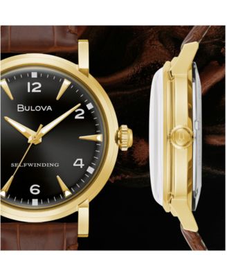 Bulova LIMITED EDITION Automatic American Clipper Brown Leather Strap ...