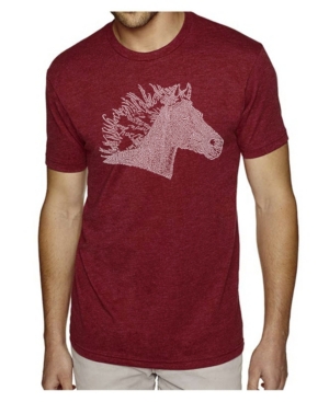 La Pop Art Men's Premium Word Art T-shirt - Horse Mane