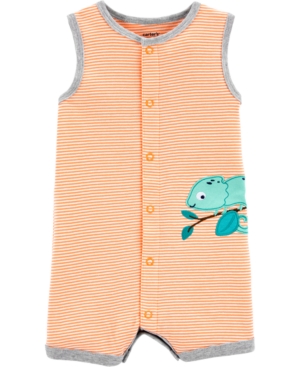 Carter's Baby Boys Cotton Striped Chameleon Romper