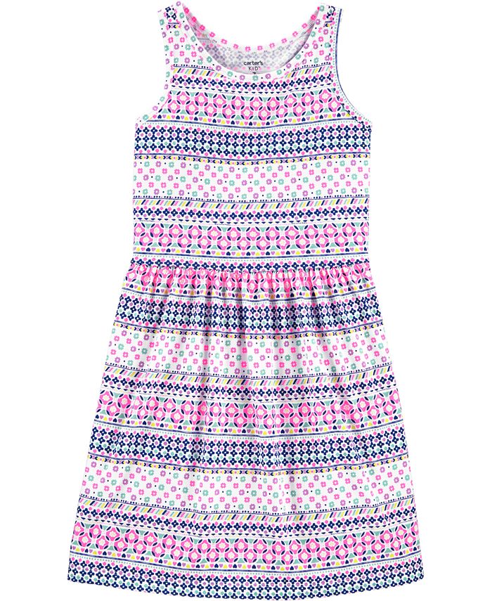 Carter's Little Girls Cotton Geo-Print Dress - Macy's