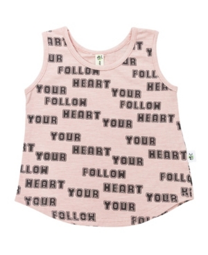 image of Earth Baby Outfitters Toddler Girls Organic Cotton Follow Your Heart Tank Top