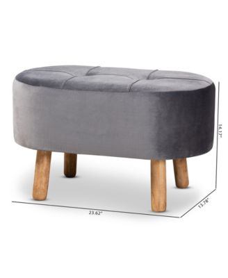 Simone Mid-Century Modern Upholstered Ottoman