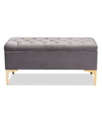 Valere Glam and Luxe Upholstered Button Tufted Storage Ottoman