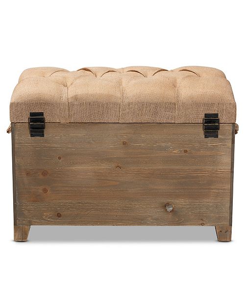 Furniture Furniture Clement Rustic Transitional Farmhouse Upholstered 2 Piece Spindle Storage Trunk Ottoman Set Reviews Furniture Macy S