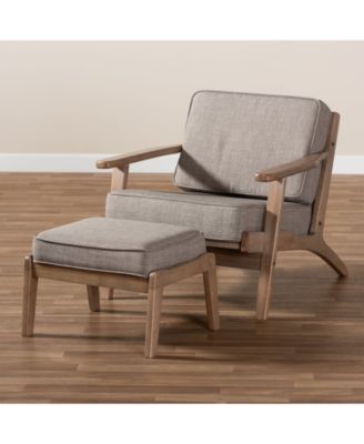 Sigrid Mid-Century Modern Armchair and Ottoman Set