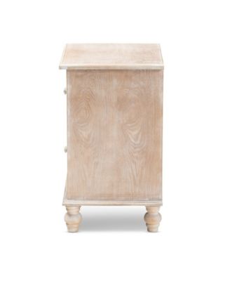 Celia French Rustic Quatrefoil Mirrored Nightstand