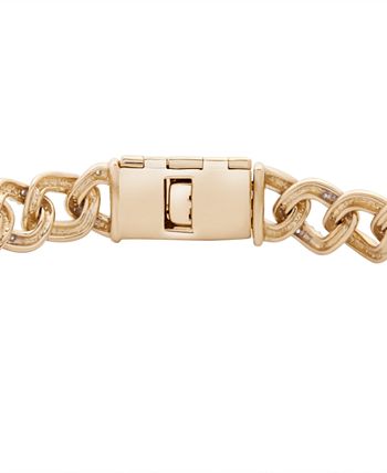 Macy's - Men's Diamond Link Chain Bracelet (1/2 ct. t.w.) in 10k Gold