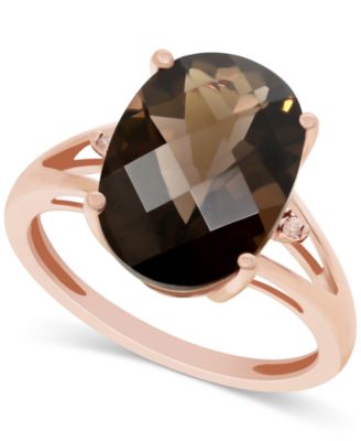 smoky quartz ring rose gold