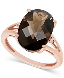 Smoky Quartz (5 ct. t.w.) & Diamond Accent Ring in 14k Rose Gold