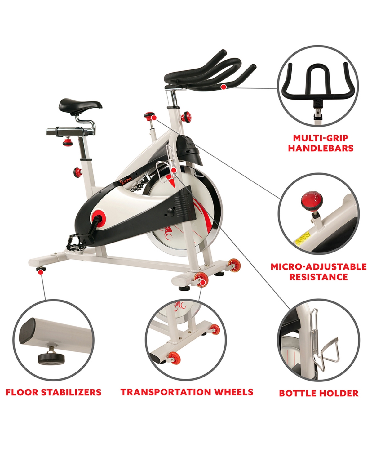 Sunny Health & Fitness Sf-B1509 Belt Drive Premium Indoor Cycling Bike