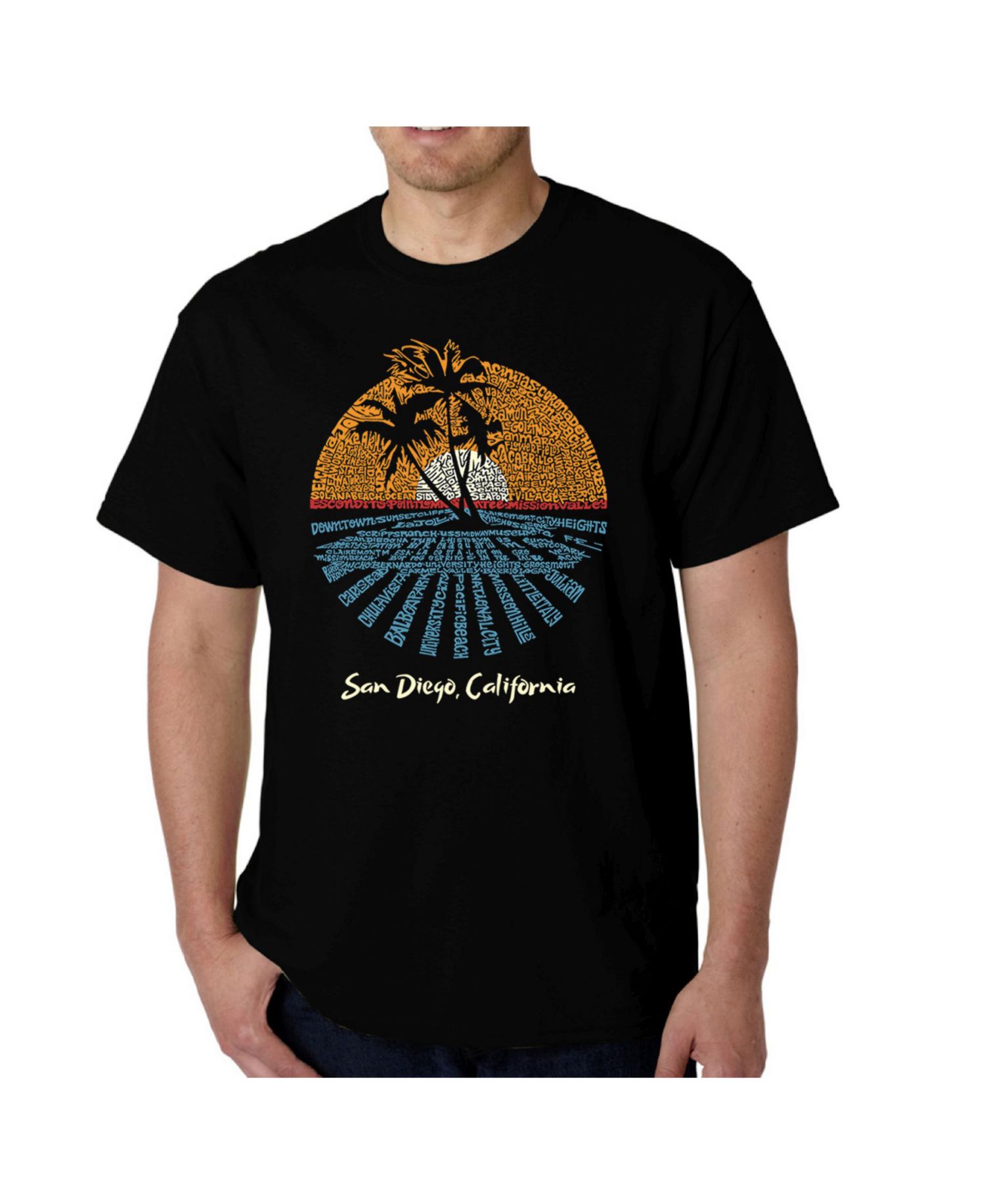 Men's Word Art - Cities in San Diego T-Shirt
