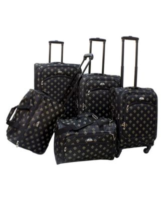  American Flyer Fleur De Lis 5-Piece Spinner Luggage Set, Black,  One Size,85700-5